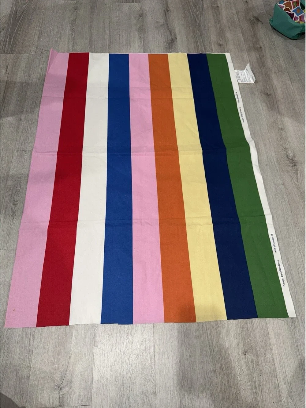 2-Piece IKEA Darja Nordberg Multicolor Striped Fabric Remnant Lot